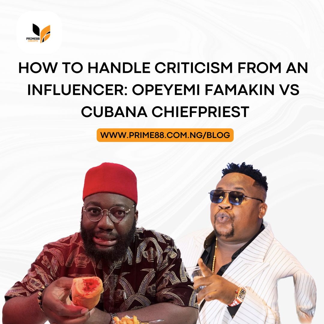 How to handle Criticism from an Influencer: Opeyemi Famakin vs Cubana Chiefpriest